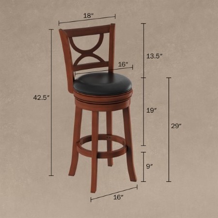 Hastings Home Hastings Home 29 inch Swivel Bar Stool, Brown/Black 977383VNI